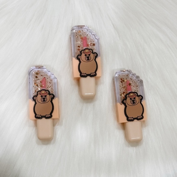 3-Pack Capybara Popsicle Lip Gloss – Cute Glitter Bear Design - Picture 1 of 4